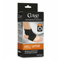 Medline CURAD Ankle Wrap, Figure 8, Elastic, Retail, Black, Size M, 7-1⁄2" - 11" - ORT26120MD Medline CURAD Ankle Wrap, Figure 8, Elastic, Retail, Black, Size M, 7-1⁄2" - 11" - ORT26120MD