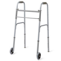 Medline 2-Button Basic Walker with 5" Wheels - MDS86410W54B Medline 2-Button Basic Walker with 5" Wheels - MDS86410W54B