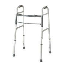 Medline Two-Button Adult Walker, Folding, 1" Adjustable - 1 Each - MDS864104H Medline Two-Button Adult Walker, Folding, 1" Adjustable - 1 Each - MDS864104H