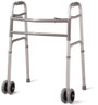 Medline Adult Bariatric Folding Walker, 2 Button, 500 lb. Capacity, Extra Wide, 5" Wheels - 1 Each - MDS86410XWW