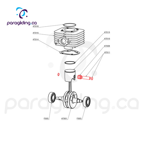 Piston Pin Ø 12mm And Pin Lock Rings - Vittorazi Atom 80 - AT011