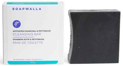 Soapwalla Activated Charcoal & Petitgrain Soap Bar, 110 gr