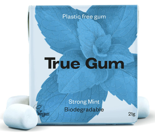 TRUE GUM Sterk Mint - Plastfri Tyggis, 21g