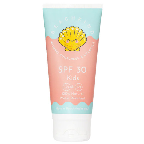 Naturlig solkrem faktor 30 for barn fra Beachkind, med usynlig mineralfilter