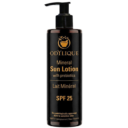 Odylique Mineral Sun Lotion SPF 25, økologisk mineralsolkrem i resirkulerbar flaske.