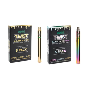 OOZE - TWIST- 510 THREAD BATTERY - GOLD/ RAINBOW EDITION - 900MAH - 5PK