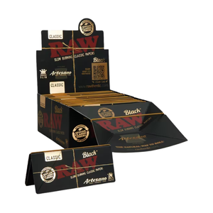 Raw Black King Size Slim Artesano Papers With Poker 15/bx
