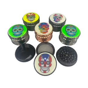 2.5" 3Pc Dave The Dead Skull Metallic Grinder Assorted Designs
