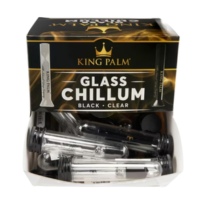 King Palm Glass Chillum 24ct Black/clear
