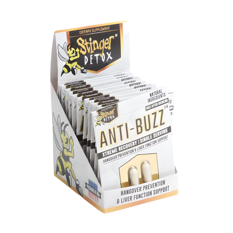 Stinger Detox Anti Buzz Hangover Prevention Capsules 2PK 12CT/BX