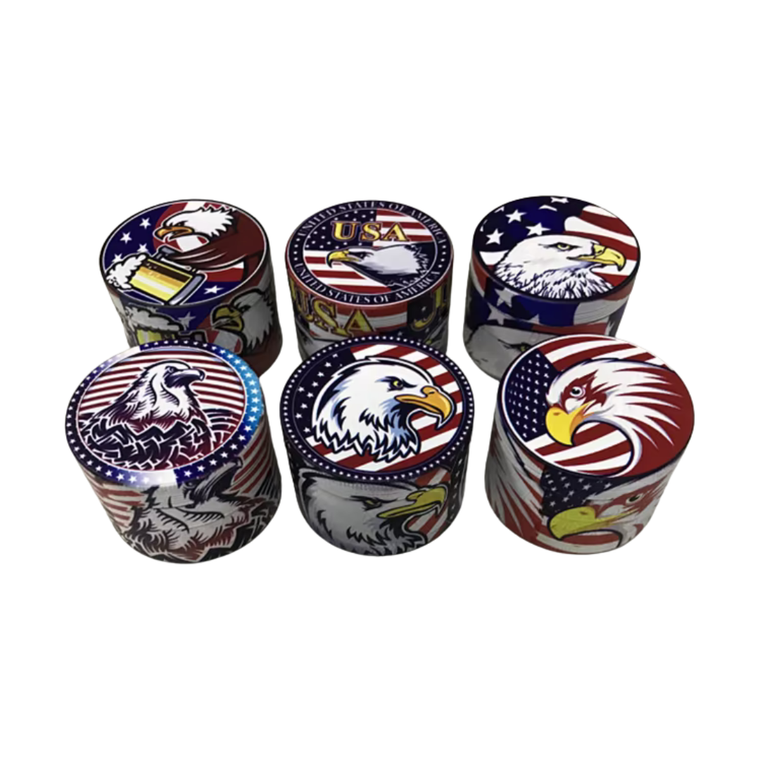 2" 4Pc Eagle Design Metallic Grinder - Assorted Designs