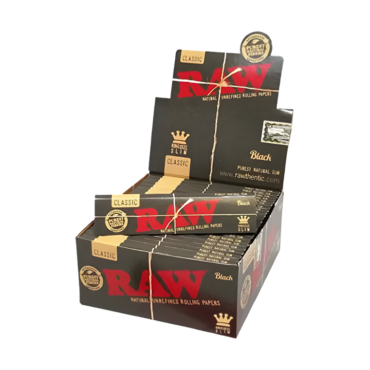 Raw Black Classic Natural Papers 1 1/4 50/Pk 24/Box