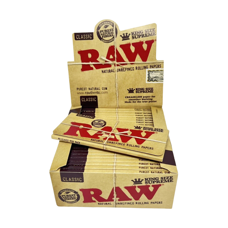 Raw Classic King Size Supreme Rolling Papers 40/Pk 24Ct/Bx