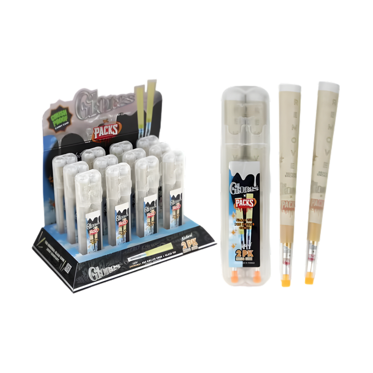 Glones X Packs Ks Pre Rolled Glass Cones W/ Glass Tips 2Pk 12Ct/Bx