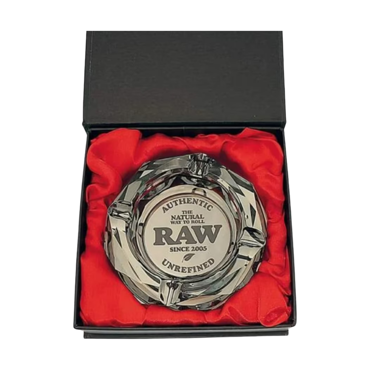 Raw - Heavy Crystal Style Glass Ashtray