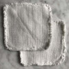 Linen coaster set of two in white Made in USA by Linoto 