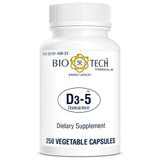 Bio-Tech D3 5,000IU 250 Vegetable Capsules 