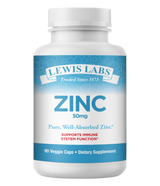 Lewis Labs  ZINC 50 Mg, 90 Veggie Capsules