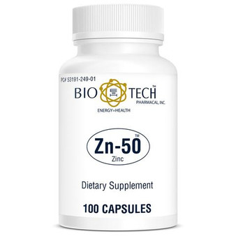 Bio-Tech Zn-50 Zinc Gluconate 50 mg 100 Capsules