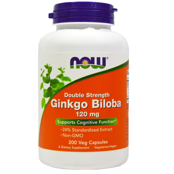 Now Foods Ginkgo Biloba 120 mg 200 Vegetarian Capsules #4681 