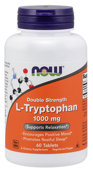 Now Foods L-Tryptophan 1000 mg 60 Tablets #0169