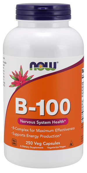Now Foods Vitamin B-100 High Potency B Complex 250 Capsules 30438