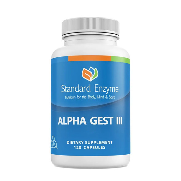 Standard Enzyme Alpha Gest III 120 Capsules, Supports digestion in the stomach and small intestine.