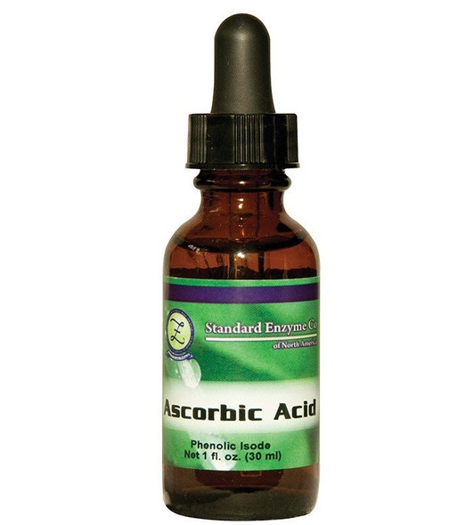 Standard Enzyme Ascorbic Acid 1oz Liquid Old Bottle