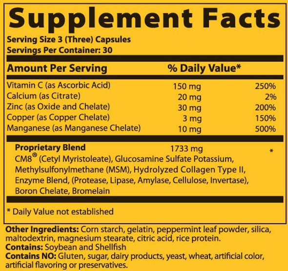 Flexcin With CM8 90 Capsules, Ingredients