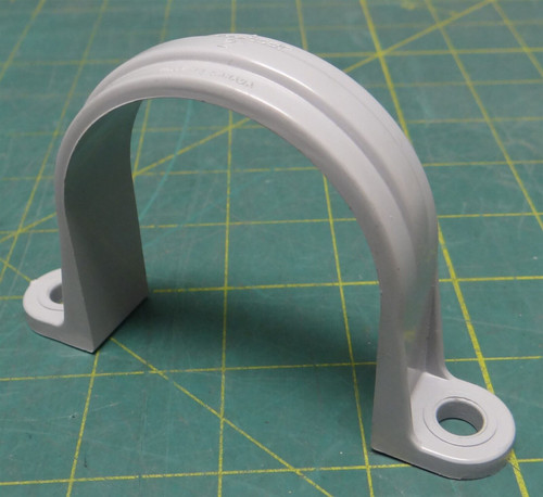 Ipex Scepter 2" Molded PVC Conduit Clamp Two-Hole Pipe Strap Non Corrosive Grey