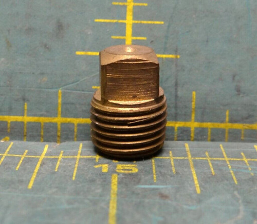 Solid Brass Pipe Fitting, 1/4" Male NPT, External Square Drive Plug