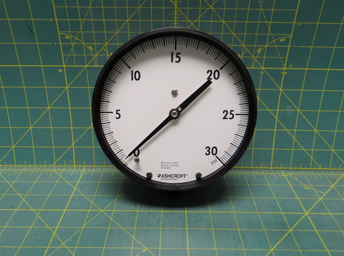 Ashcroft 6" Pressure Gauge 0-60 PSI 1/4" NPT Lower Connect *Missing Glass* 