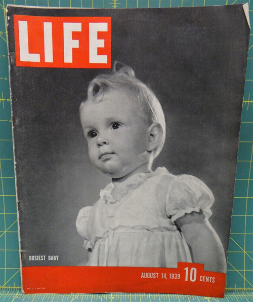 Vintage LIFE Magazine August 14, 1939 Busiest Baby, Workers Riot, U.S. Army