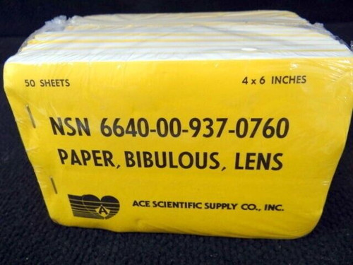 Lot of 12 Books of 4" X 6" Bibulous / Lens Paper, 100 Sheets Per Book