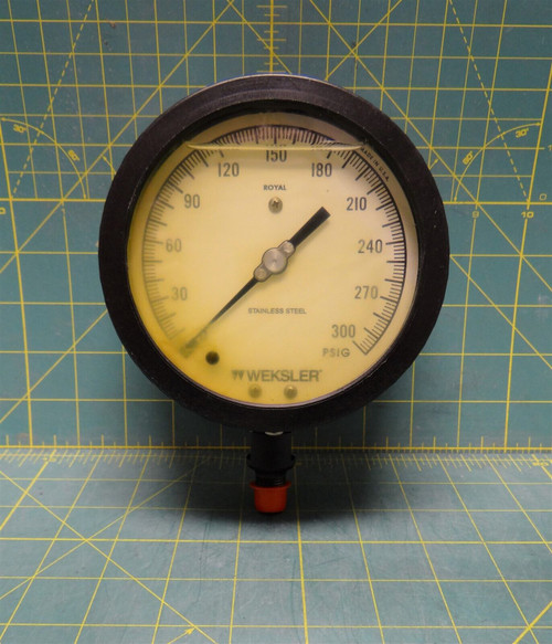 Weksler Royal 4 1/2" Glycerin Pressure Gauge 0-300 PSI Bottom Connect 1/4" NPT