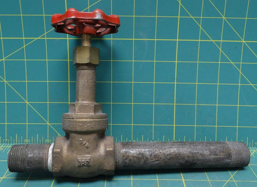 Milwaukee 1150-1160 Gate Valve 3/4" FNPT 150 SWP 300 WOG With Pipe Nipples