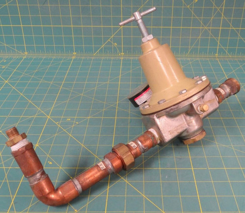 Norgren 11-009-065 Water Regulator Assembly w/ Attached Copper Pipe and Gauge 