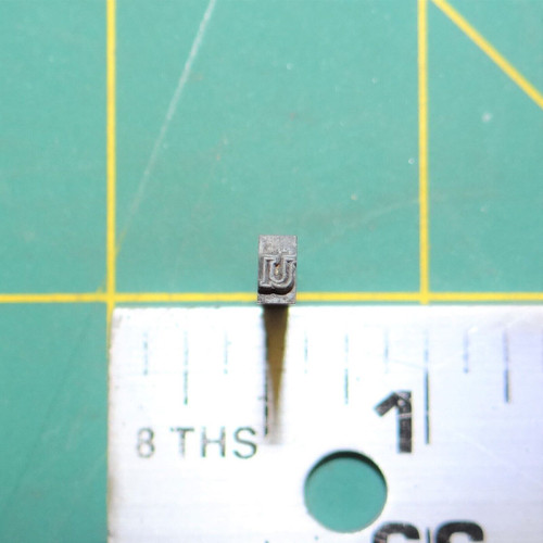 (1) Lower case "u" Antique Metal Typeset Letterpress Block 'Parry Bold' 12pt