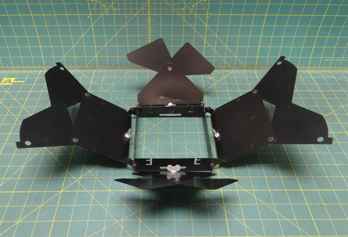 4-Way Barn Door/Gel Holder System Attachment for Lights, w/ Adjustable Doors