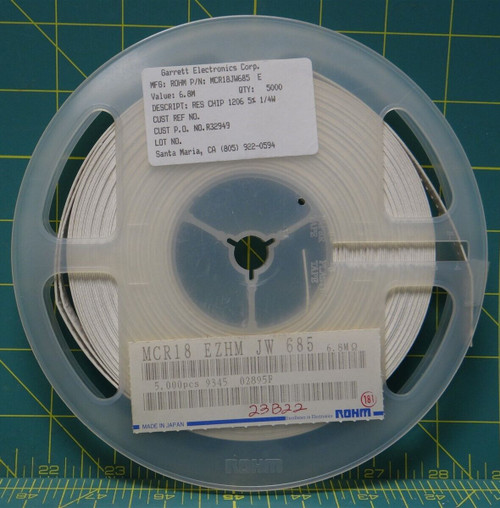 6.8M ohm Fixed Chip Resistor 1206 1/4W 5% Tolerance P/N MCR18JW685 E