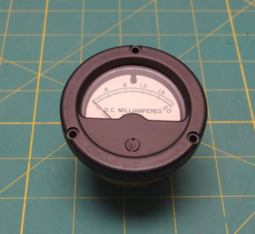 Wacline 2" Panel Mount Ammeter 0 to 2.0 D.C. Milliamperes P/N MR26W002DCMAR