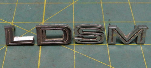 Vintage OEM Chrome Letters "L" "D" "S" "M" Emblem P/N 077, 079, 080, 081