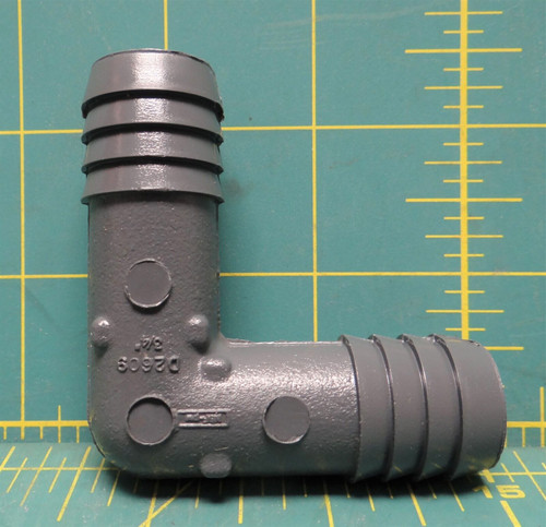 Lasco 3/4" x 3/4" PVC Poly Insert, Barb x Barb,  90° Elbow Fitting