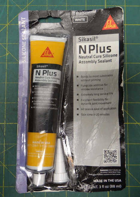Sika Sikasil N Plus 610588 Silicone Marine Sealant in White, 3 fl oz w/ Nozzle