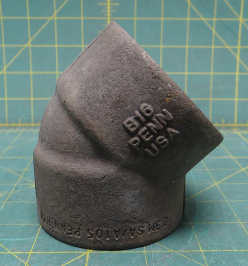 Penn Socket Weld 45 Degree Elbow Pipe Fitting 2" B16 3M SA/A105 H7X