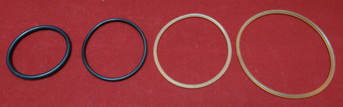 Lot of 4 Rubber O-Ring Seals, Clear and Black, Mixed Sizes