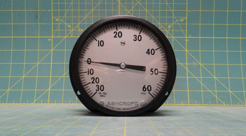 Ashcroft 4.5" General Service Gauge 30IMV - 60PSI 1/4" NPT Back Connect 451010A