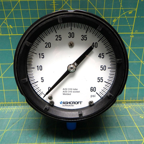 Ashcroft 4 1/2" Duragauge 45-1279SS-02L-60 PSI 1/4" NPT Bottom Connect