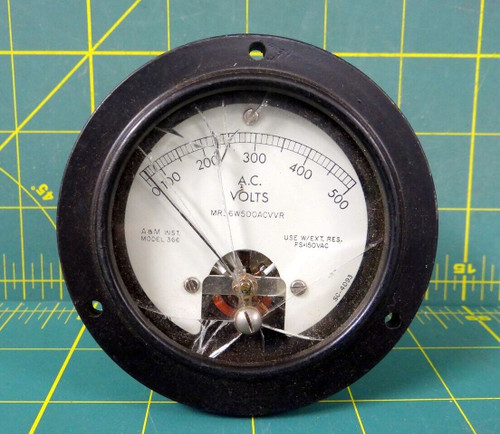 A and M Industries 0-500 AC Voltmeter MR36W500ACVVR PARTS ONLY 6625-00-578-5883