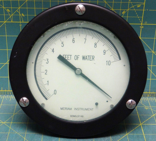 Meriam 1126 Series Differential Pressure Gauge 0-10 Feet of Water